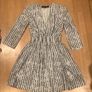 Thakoon chic black and white patterned mini dress